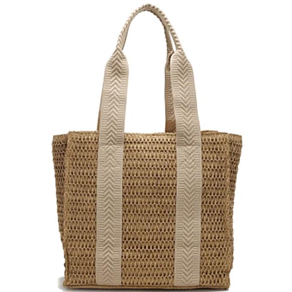 MODERN WOVEN STRAW TOTE BAG