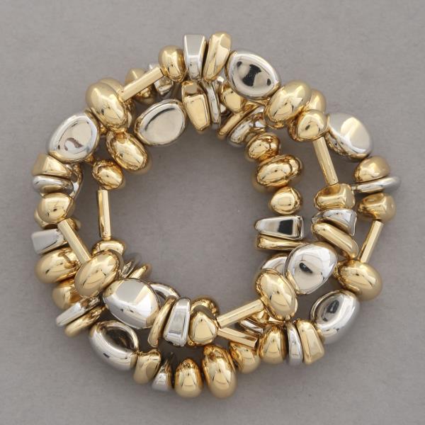 TWO TONE MULTI BEAD BRACELET SET