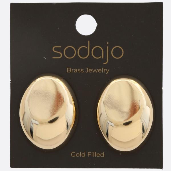 SODAJO OVAL SHAPE GOLD FILLED EARRING