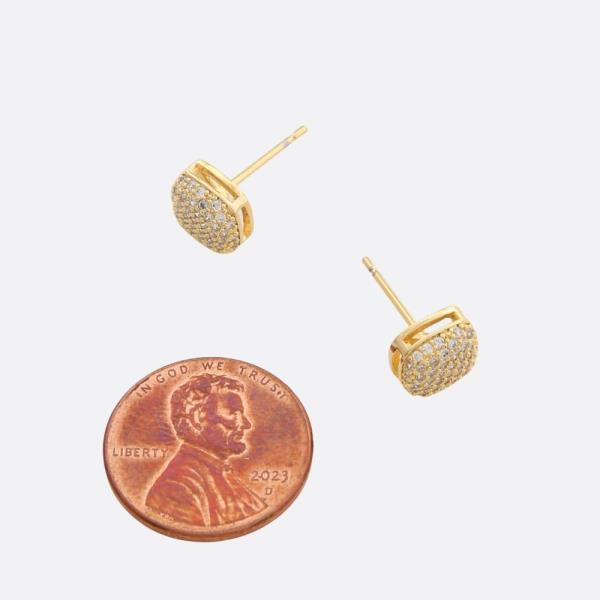SODAJO SQUARE RHINESTONE GOLD FILLED EARRING