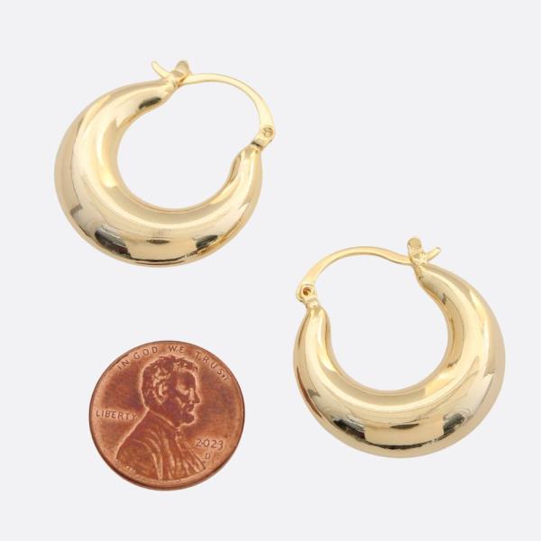 SODAJO PUFFY HOOP GOLD FILLED EARRING