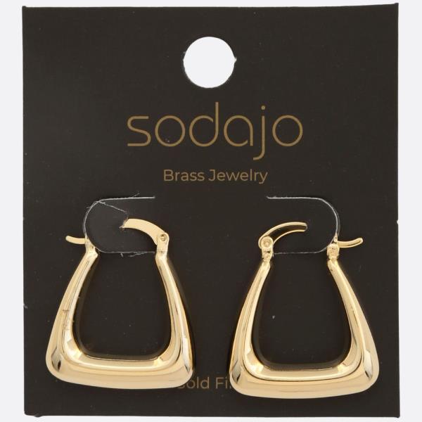 SODAJO TRIANGLE SHAPE GOLD FILLED EARRING