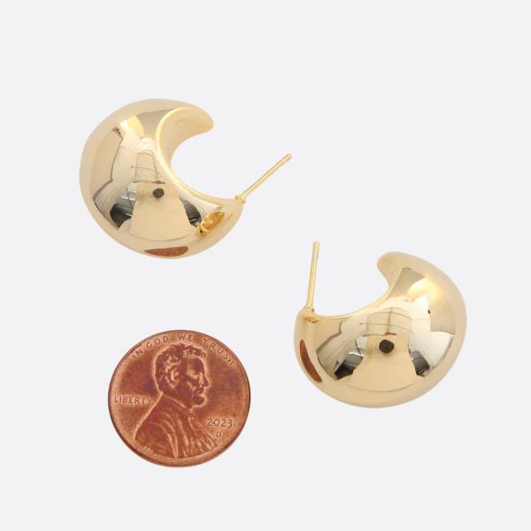 SODAJO PUFFY DOME GOLD FILLED EARRING
