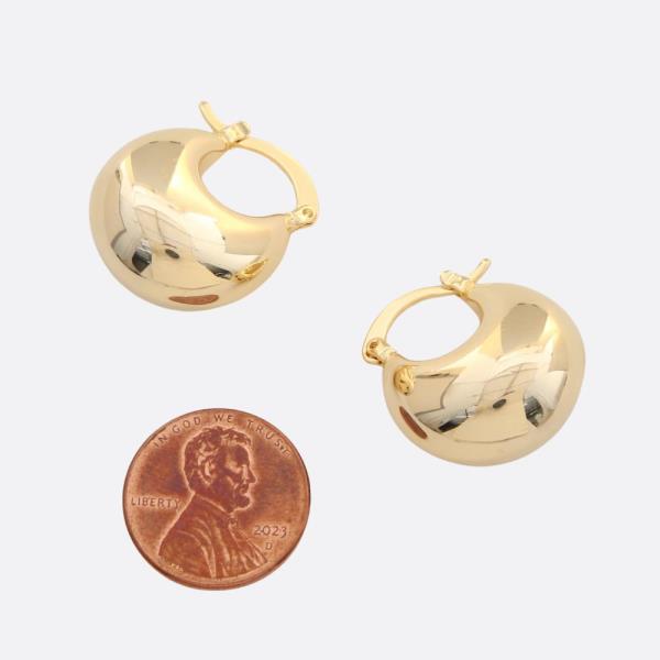 SODAJO PUFFY HOOP GOLD FILLED EARRING