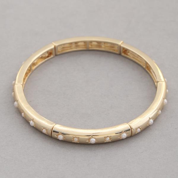 RHINESTONE METAL BANGLE BRACELET