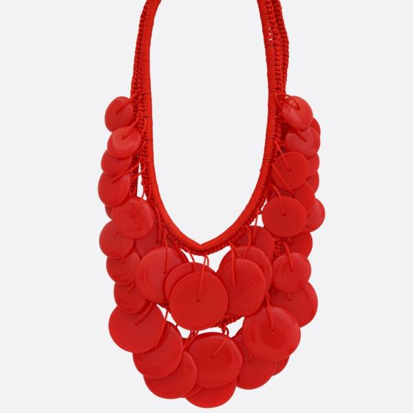 ROUND MULTI CHARM CHUNKY STATEMENT NECKLACE