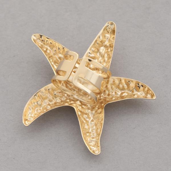 HAMMERED METAL STARFISH SHAPE RING