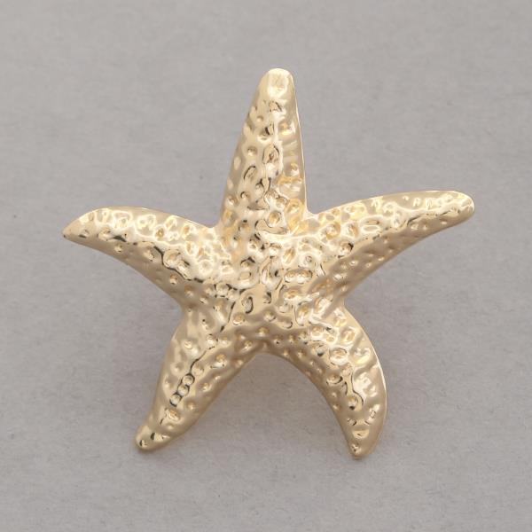 HAMMERED METAL STARFISH SHAPE RING