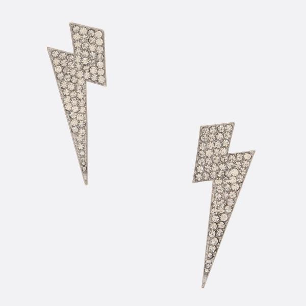 RHINESTONE LIGHTNING BOLT EARRING