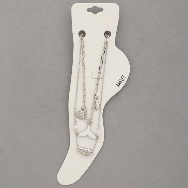 SEA LIFE MULTI CHARM METAL ANKLET