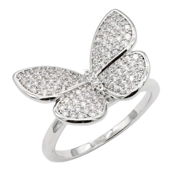CZ BUTTERFLY ADJUSTABLE GOLD PLATED RING