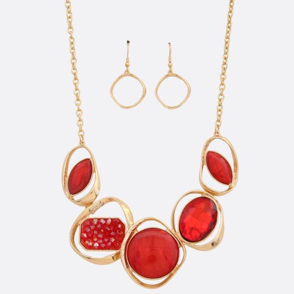 MULTI STONE ABSTRACT NECKLACE