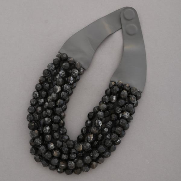 REAL STONE BEAD STATEMENT NECKLACE