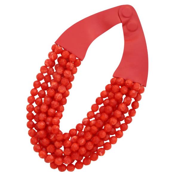REAL STONE BEAD STATEMENT NECKLACE