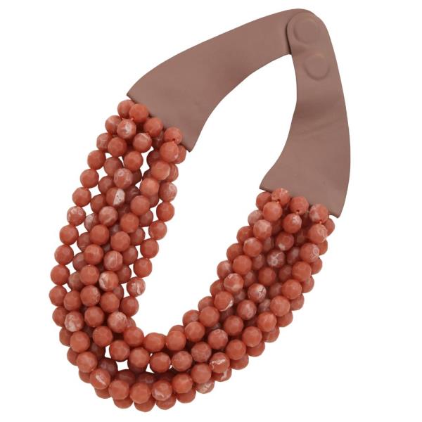 REAL STONE BEAD STATEMENT NECKLACE