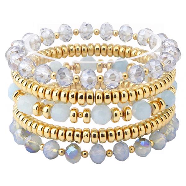 MULTI-LAYER BEADED STRETCH BRACELET SET