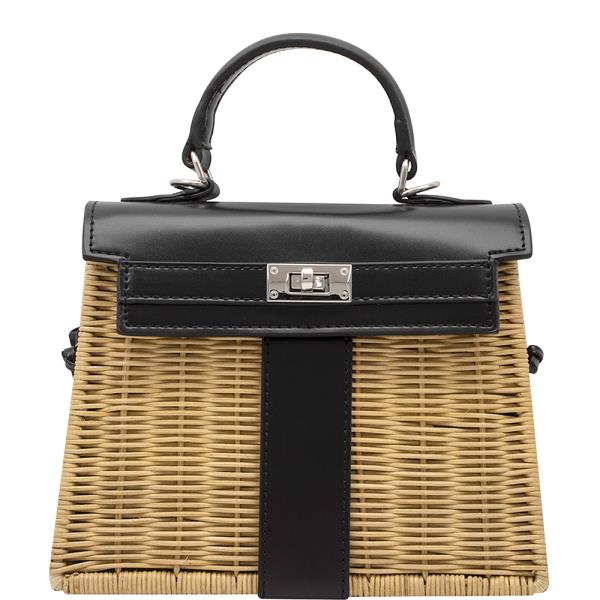 STYLISH STRAW SMOOTH TWIST HANDLE BAG
