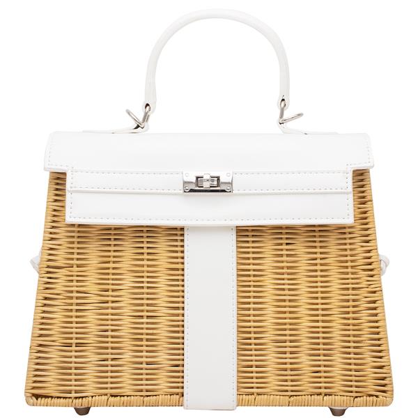 STYLISH STRAW SMOOTH TWIST HANDLE BAG