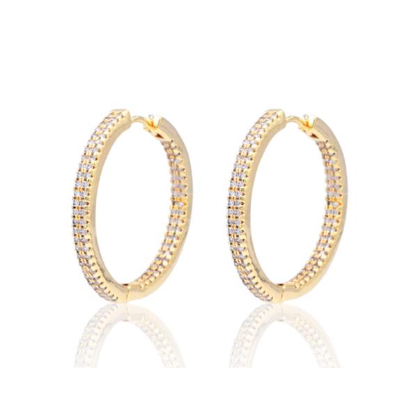 MICRO-PAVE HOOP EARRING