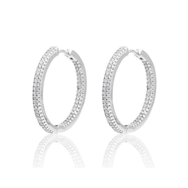 MICRO-PAVE HOOP EARRING