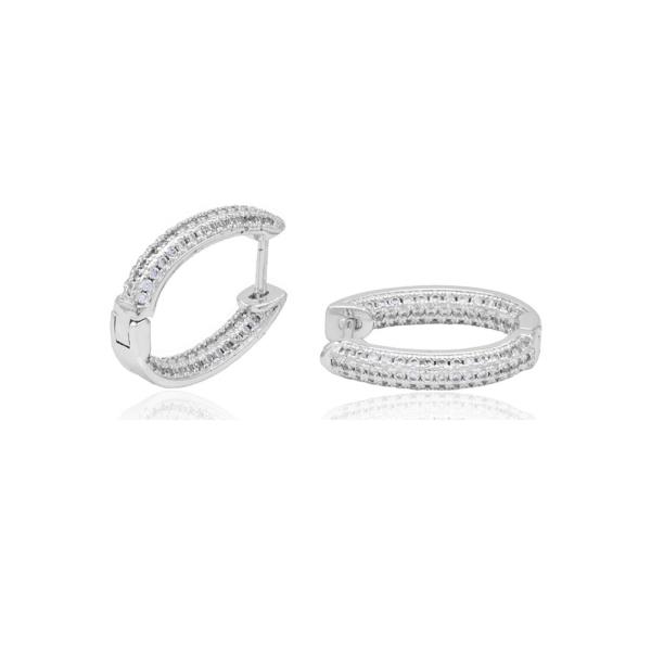 MICRO-PAVE HOOP EARRING