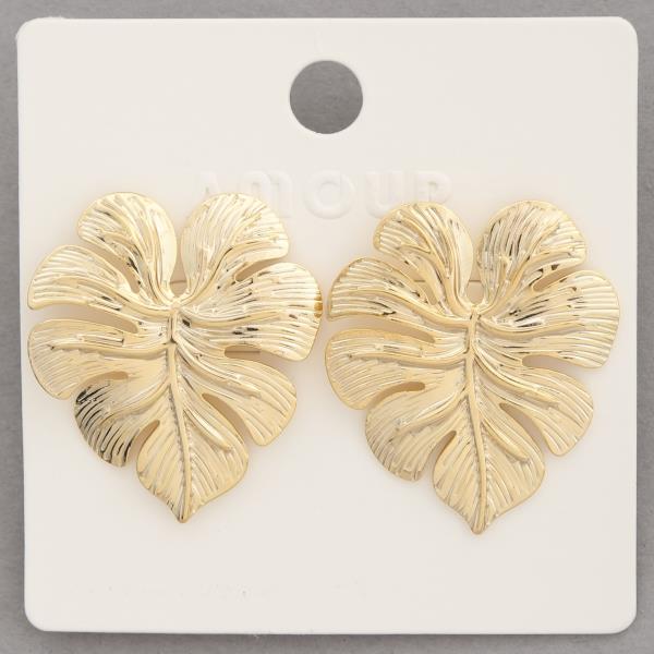 TROPICAL LEAF METAL EARRING