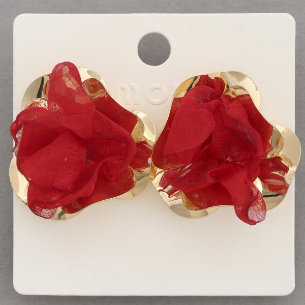 TULLE FLOWER METAL EARRING