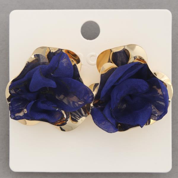 TULLE FLOWER METAL EARRING