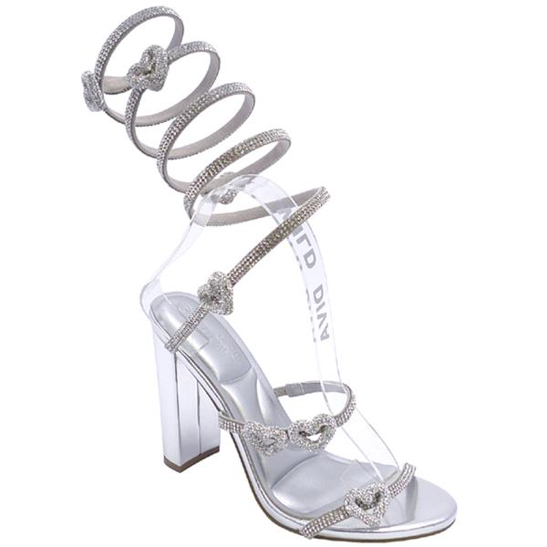 RHINESTONE HEART SPIRAL WIDE HEEL 12 PAIRS