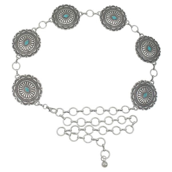 DIAMOND CAB ACCENT CIRCLE CONCHO BELT