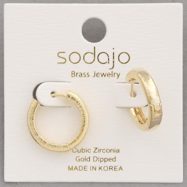 SODAJO GOLD DIPPED HUGGIE EARRING