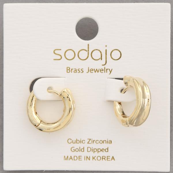 SODAJO HUGGIE GOLD DIPPED EARRING