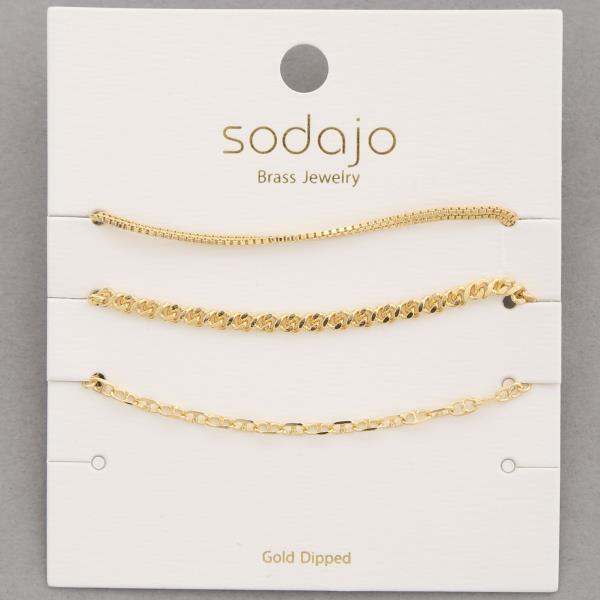 SODAJO ASSORTED GOLD DIPPED BRACELET SET