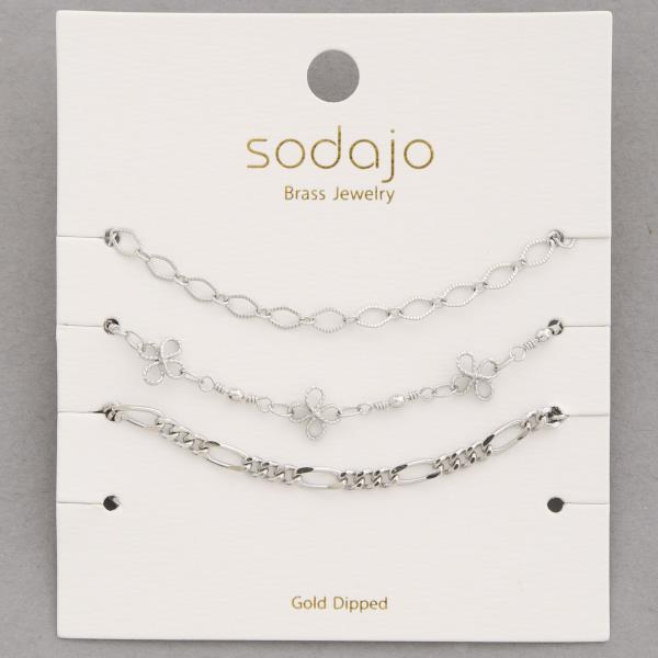 SODAJO GOLD DIPPED 3 PC BRACELET SET