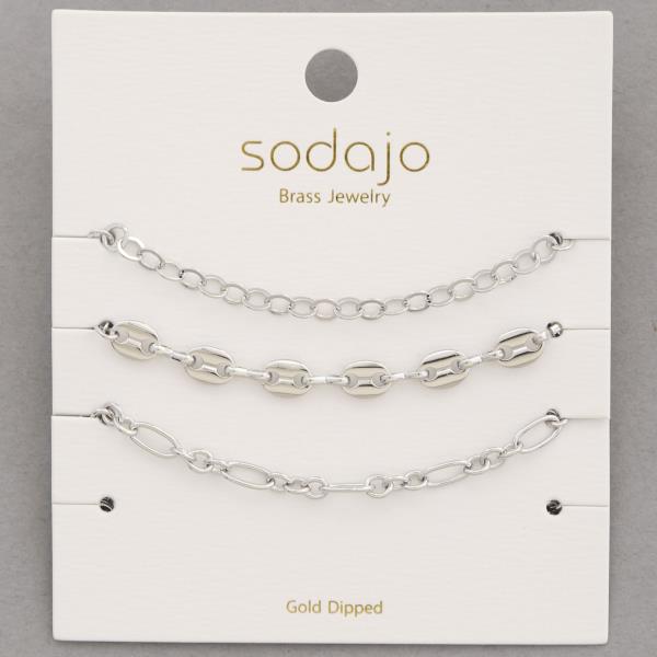 SODAJO OVAL LINK GOLD DIPPED BRACELET SET