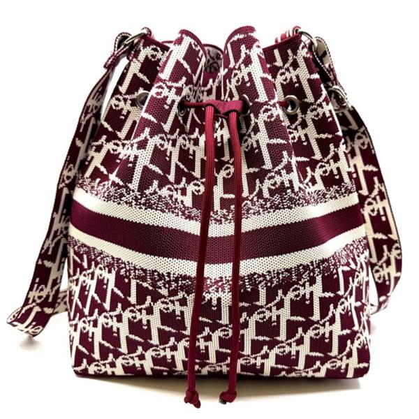 MULTI PATTERN KNIT BUCKET BAG