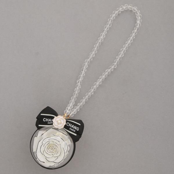 FLOWER GLOBE BEADED CAR CHARM