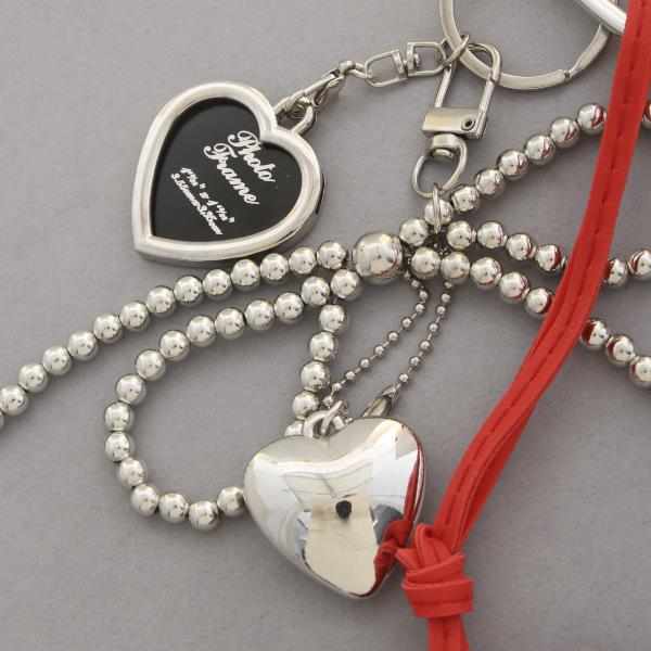 RHINESTONE HEART ROPE BAG CHARM