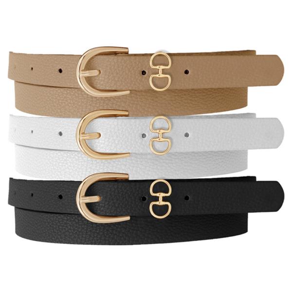METAL POINT U BUCKLE BELT 3 PC SET