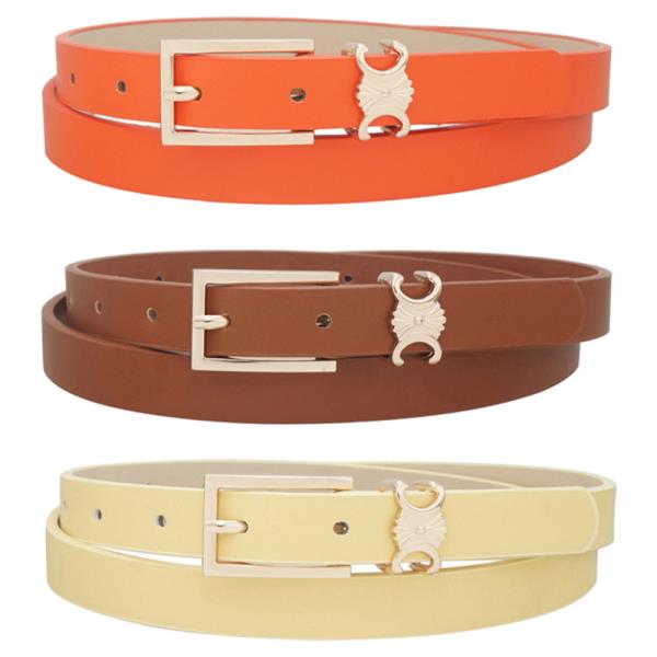 METAL RECTANGLE BUCKLE BELT 3 PC SET