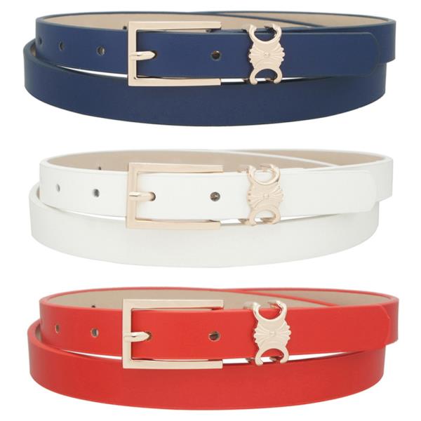 METAL RECTANGLE BUCKLE BELT 3 PC SET