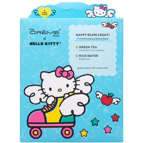THE CREME SHOP X HELLO KITTY HAPPY GLOW LUCKY PRINTED ESSENCE SHEET MASK SET OF 5
