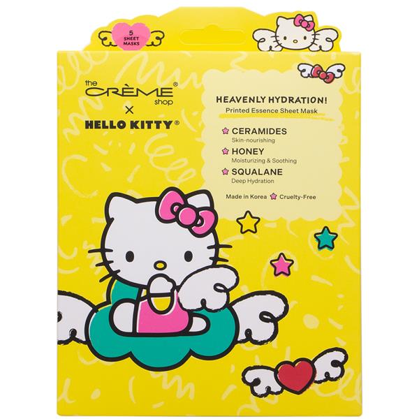 THE CREME SHOP X HELLO KITTY HEAVENLY HYDRATION PRINTED ESSENCE SHEET MASK SET OF 5