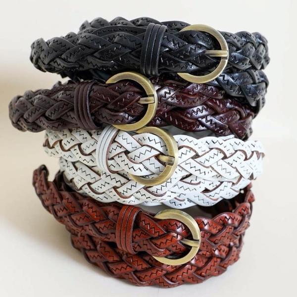 ELEGANT LEATHER BRAIDED SKINNY BELT – PERFECT FOR ANY OUTFIT