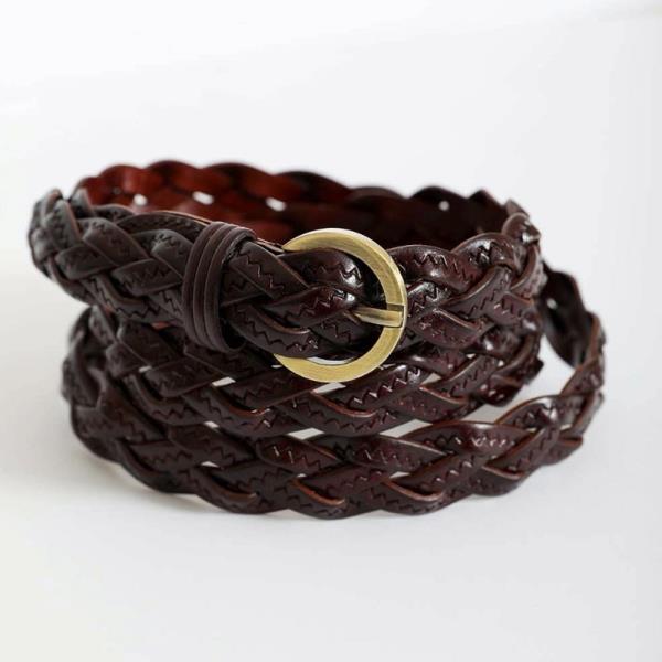ELEGANT LEATHER BRAIDED SKINNY BELT – PERFECT FOR ANY OUTFIT