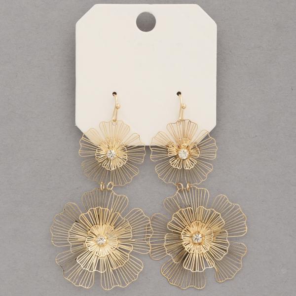 DOUBLE FLOWER DANGLE EARRING