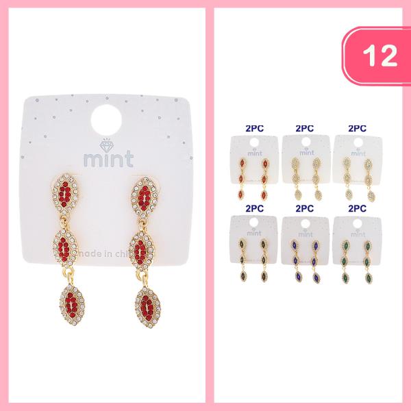 RHINESTONE DANGLE EARRING (12 UNITS)