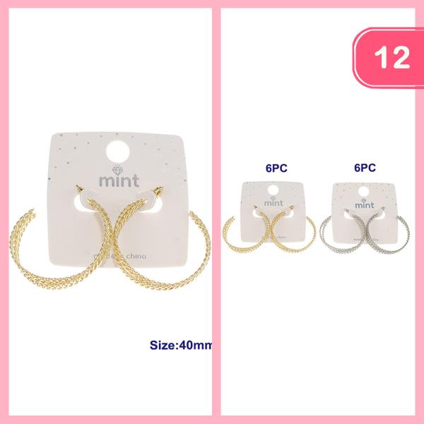 CHAIN LIKE HOOP EARRING (12 UNITS)