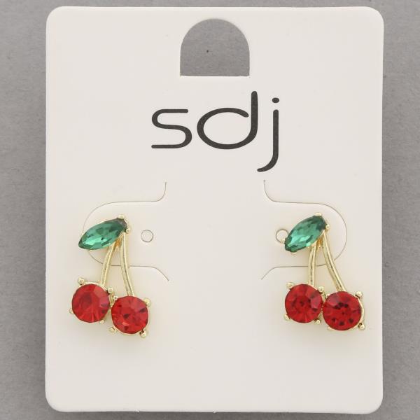 SDJ CHERRY RHINESTONE EARRING