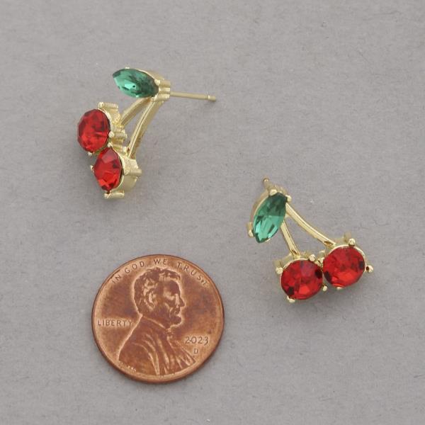 SDJ CHERRY RHINESTONE EARRING